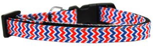 Patriotic Chevrons Nylon Ribbon Dog Collar