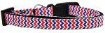 Patriotic Chevrons Nylon Ribbon Dog Collar