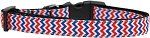 Patriotic Chevrons Nylon Ribbon Dog Collar