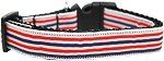 Patriotic Stripes Nylon Ribbon Dog Collar