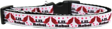 Lil' Rebel Nylon Ribbon Dog Collar