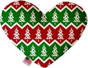 Chevron Christmas Trees Heart Dog Toy (size: 8 Inch)