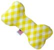 Yellow Plaid Bone Dog Toy