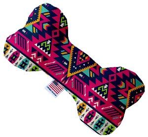 Pink Southwest Canvas Bone Dog Toy (size: 8 Inch)