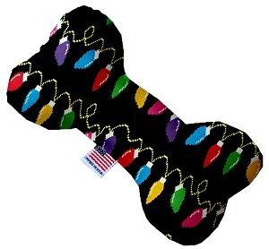 Digital Christmas Lights Canvas Bone Dog Toy (size: 8 Inch)