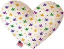 Confetti Fleur de Lis Mardi Gras Canvas Heart Dog Toy