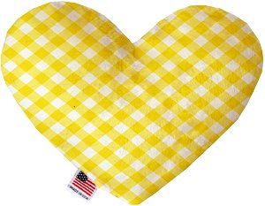 Yellow Plaid Canvas Heart Dog Toy (size: 8 Inch)