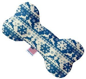 Blue Reindeer Canvas Bone Dog Toy (size: 6 Inch)