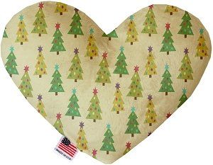 Cutesy Christmas Trees Canvas Heart Dog Toy (size: 8 Inch)
